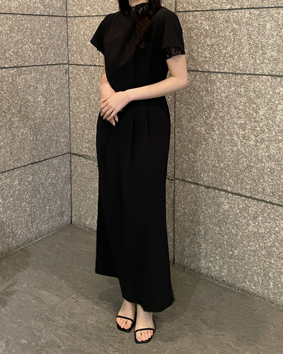 nairo スタンドカラーマーメイドドレス nairo スタンドカラーマーメイドドレス ブラック Lサイズ