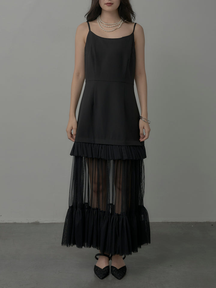 [予約]チュールドッキングキャミワンピース