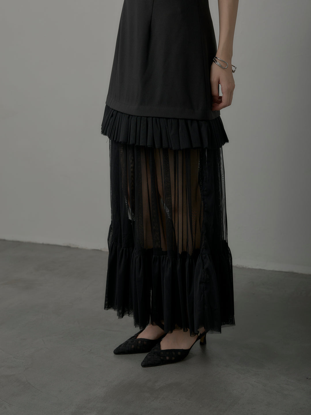 [予約]チュールドッキングキャミワンピース