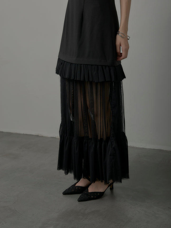 [予約]チュールドッキングキャミワンピース