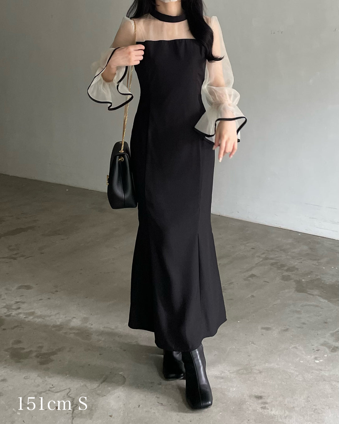 【essential】スタンドカラーマーメイドドレス