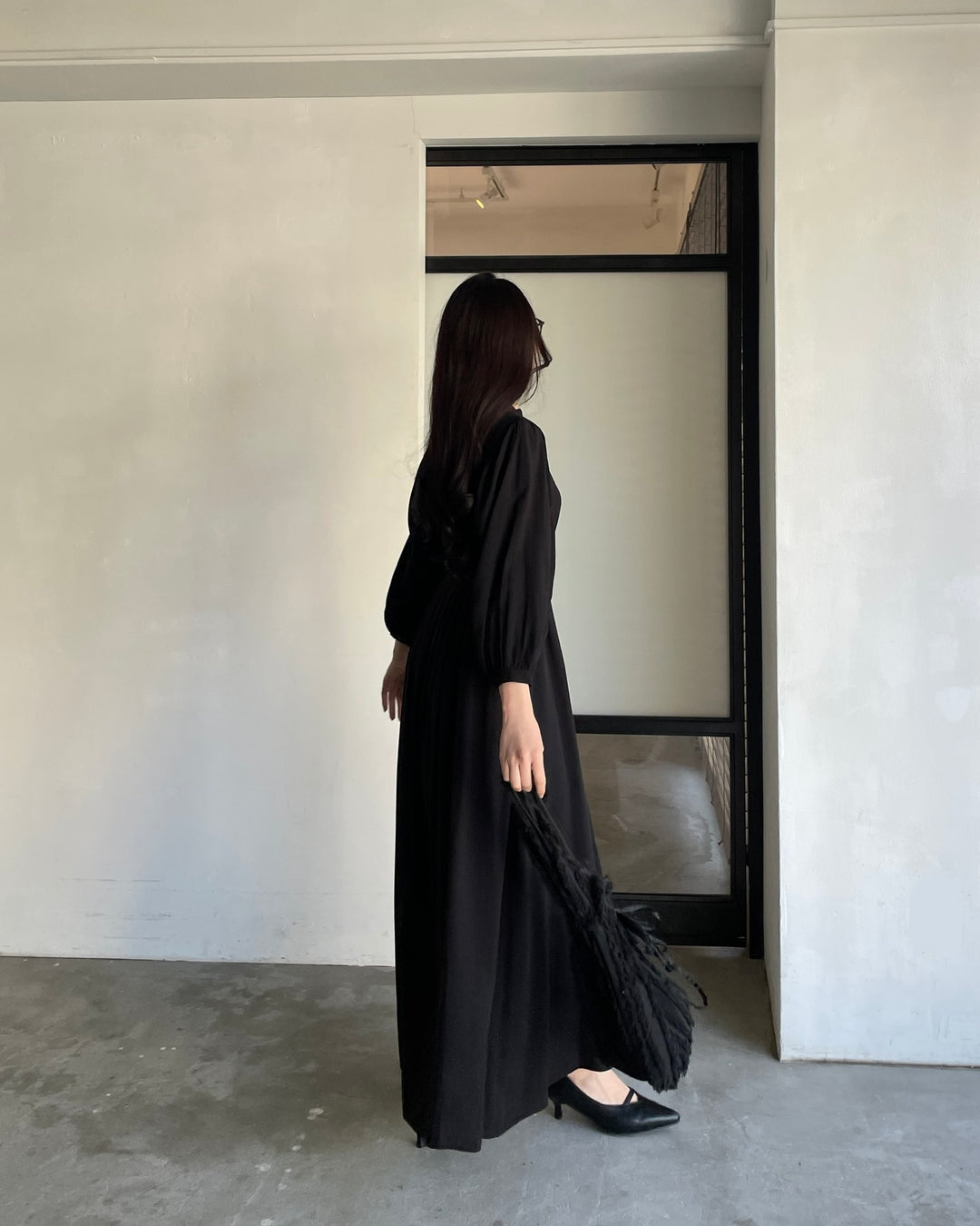 スタンドカラーギャザーワンピース – nairo 