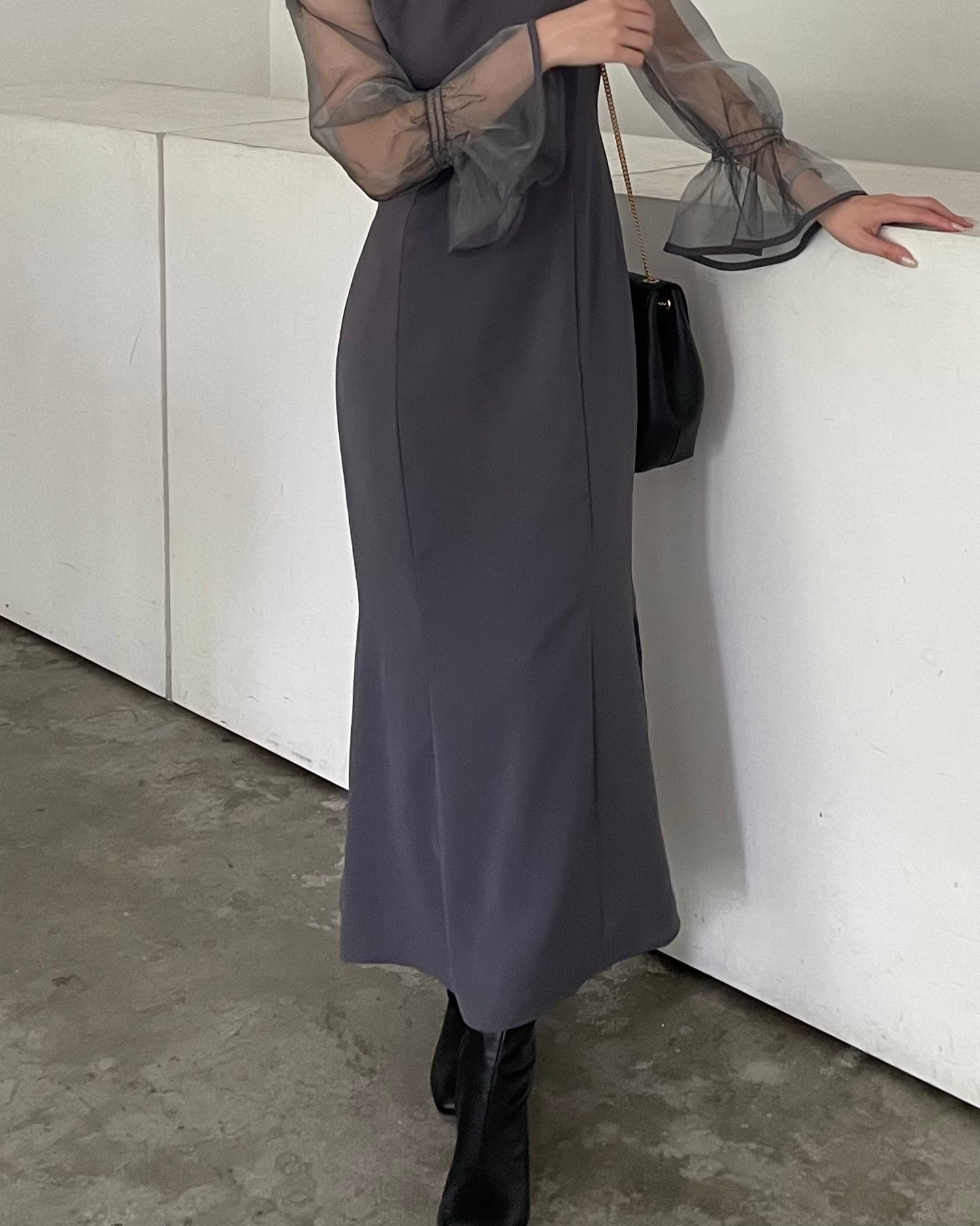 スタンドカラーマーメイドドレス – nairo